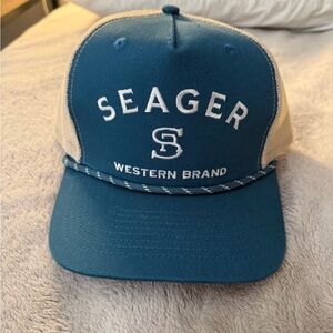 Seager Blue and White Trucker Hat